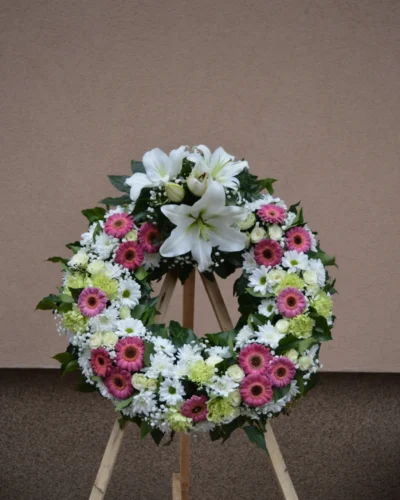 Szelíd emlékezés - színes temetési koszorú